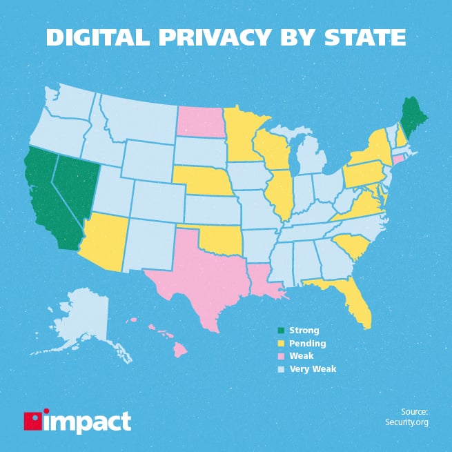 Digital privacy by state