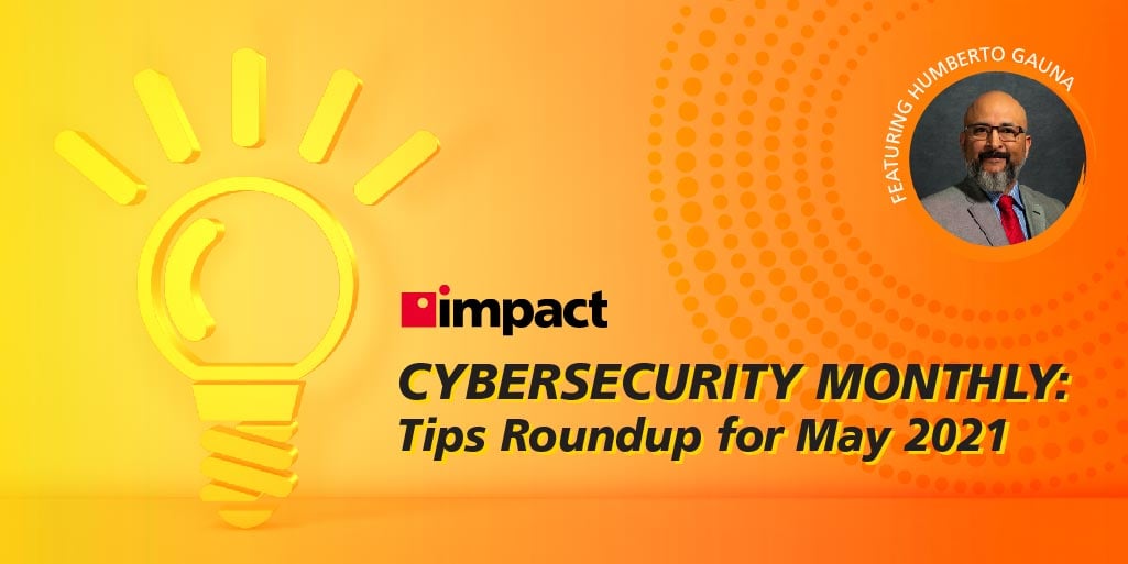 Vector image of lightbulb on orange background | Cybersecurity Monthly: Tips Roundup for May 2021
